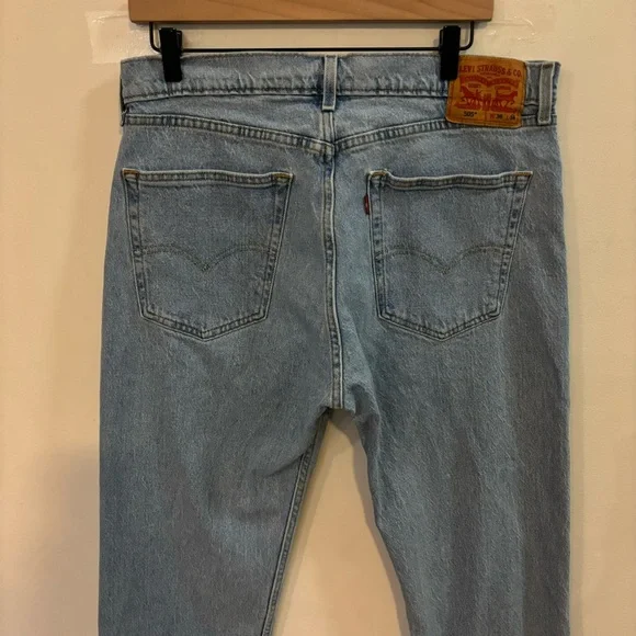 Levi’s Men’s 505 Regular Fit Jeans Shooting Star Light Wash Size 36X34 - Picture 5 of 9
